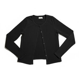 Hollister Black Ribbed Henley Top/Cadigan